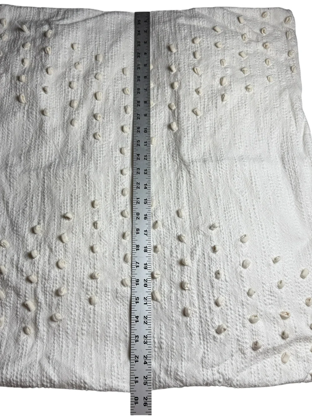 Anthropologie Neve Euro Sham Cotton Embellished Tufted Shabby Cloud Soft Cream